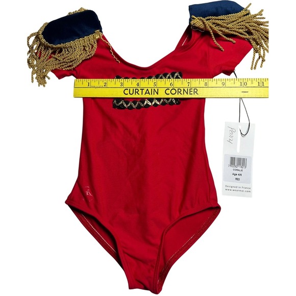 NWT Wear Moi Coralie Majorette Leotard, Red, Size 4/6 years - Picture 5 of 11